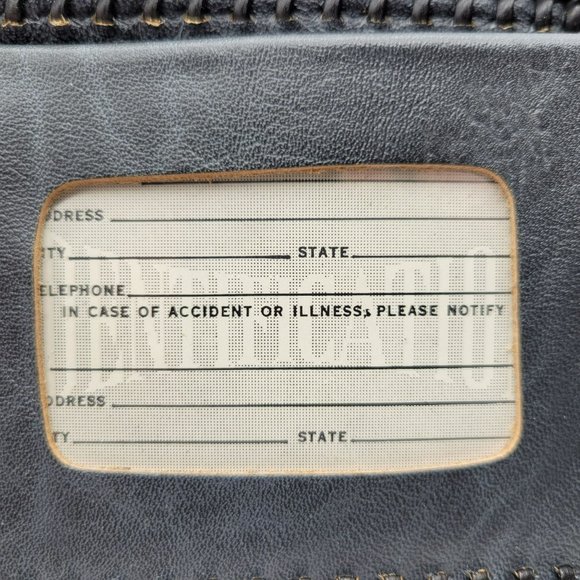 Tooled Leather Wallet Eagle Wings Mexico Vintage Black Leather Whip Stitching - Picture 7 of 12